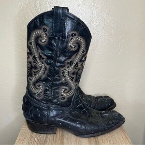 Black Crocodile Alligator Reptile Cowboy Boots Carreta men’s Sz 10.5 Western